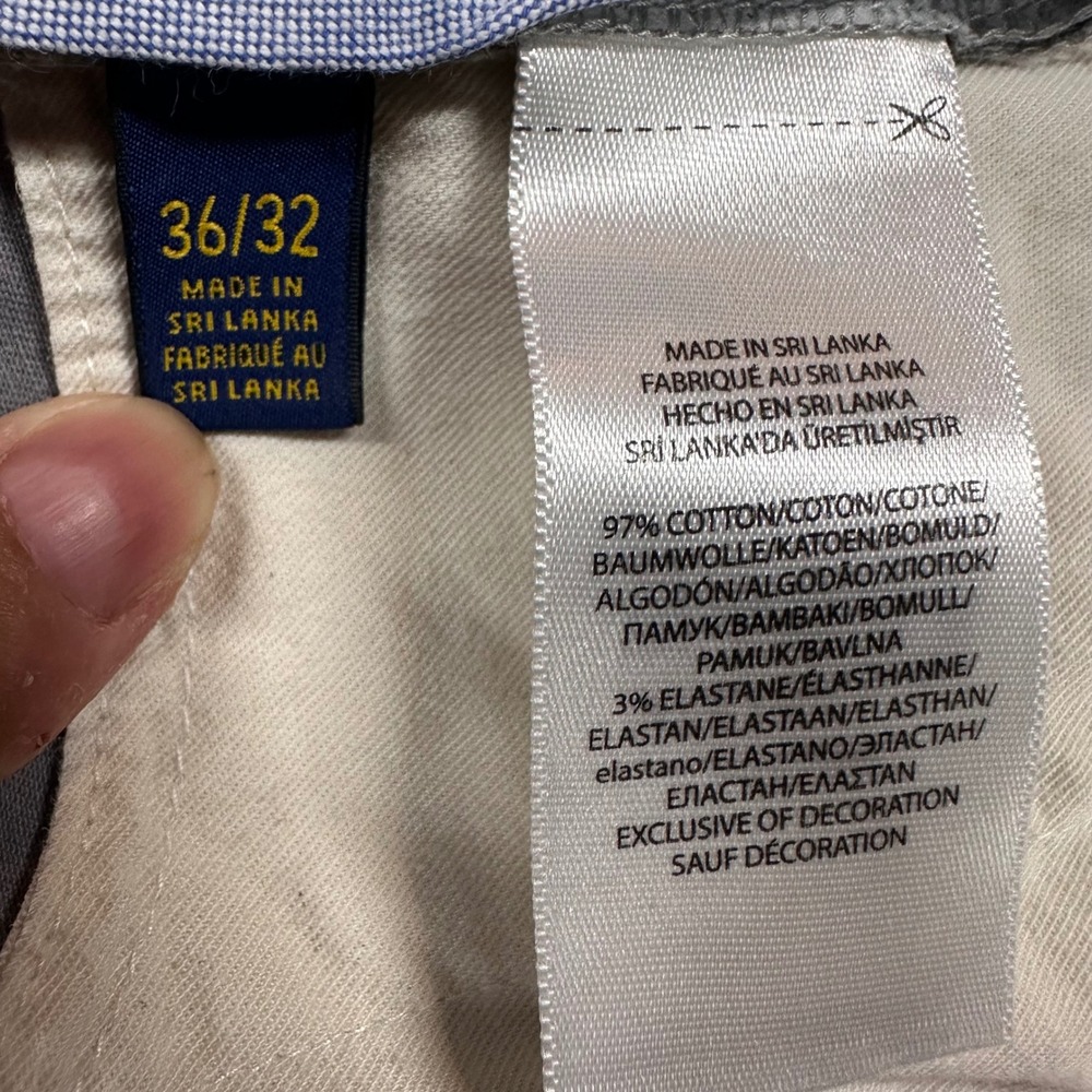 Polo Ralph Lauren Mens 36x32 Grey Stretch Straight Fit Chino Pants 710690138021 - Picture 10 of 14